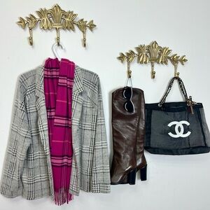 Brushed soft plaid sweater cardigan XL ptp 25”